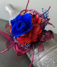 Load image into Gallery viewer, Preserved royal blue rose corsage & buttonhole AB2074 - School formal, prom, graduation