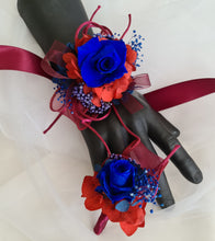 Load image into Gallery viewer, Preserved royal blue rose corsage & buttonhole AB2074 - School formal, prom, graduation