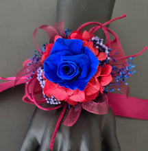 Load image into Gallery viewer, Preserved royal blue rose corsage & buttonhole AB2074 - School formal, prom, graduation