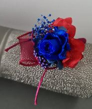Load image into Gallery viewer, Preserved royal blue rose corsage & buttonhole AB2074 - School formal, prom, graduation