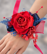 Load image into Gallery viewer, Preserved red rose corsage & buttonhole AB2076 - School formal, prom, graduation