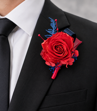 Load image into Gallery viewer, Preserved red rose corsage & buttonhole AB2076 - School formal, prom, graduation