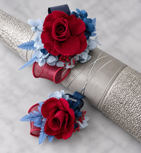 Load image into Gallery viewer, Preserved burgundy rose corsage & buttonhole AB2081 - School formal, prom, graduation