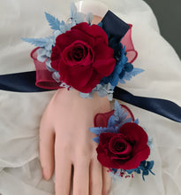 Load image into Gallery viewer, Preserved burgundy rose corsage & buttonhole AB2081 - School formal, prom, graduation