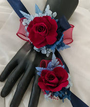 Load image into Gallery viewer, Preserved burgundy rose corsage & buttonhole AB2081 - School formal, prom, graduation