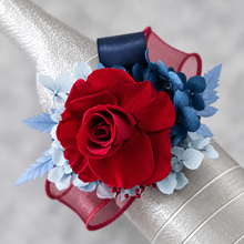 Load image into Gallery viewer, Preserved burgundy rose corsage & buttonhole AB2081 - School formal, prom, graduation