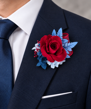 Load image into Gallery viewer, Preserved burgundy rose corsage & buttonhole AB2081 - School formal, prom, graduation