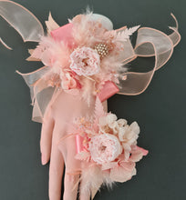 Load image into Gallery viewer, Preserved peach peony corsage & buttonhole AB2083 - School formal, prom, graduation