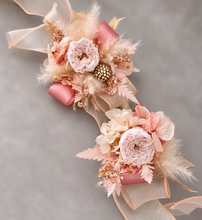 Load image into Gallery viewer, Preserved peach peony corsage & buttonhole AB2083 - School formal, prom, graduation