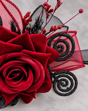 Load image into Gallery viewer, Burgundy & black glitter everlasting flowers corsage & buttonhole AB2091 - School formal, prom, graduation