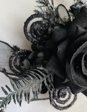 Load image into Gallery viewer, Black everlasting flowers glitter corsage & buttonhole AB2093 - School formal, prom, graduation