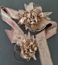 Load image into Gallery viewer, Antique gold everlasting flowers corsage & buttonhole AB2102 - School formal, prom, graduation