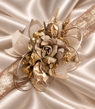 Load image into Gallery viewer, Antique gold everlasting flowers corsage & buttonhole AB2102 - School formal, prom, graduation