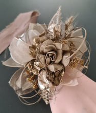 Load image into Gallery viewer, Antique gold everlasting flowers corsage & buttonhole AB2102 - School formal, prom, graduation