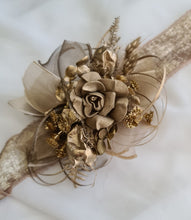 Load image into Gallery viewer, Antique gold everlasting flowers corsage & buttonhole AB2102 - School formal, prom, graduation