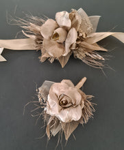 Load image into Gallery viewer, Champagne gold everlasting flowers corsage & buttonhole AB2103 - School formal, prom, graduation