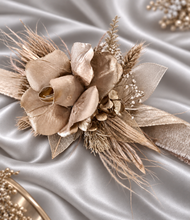 Load image into Gallery viewer, Champagne gold everlasting flowers corsage & buttonhole AB2103 - School formal, prom, graduation