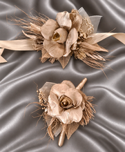 Load image into Gallery viewer, Champagne gold everlasting flowers corsage & buttonhole AB2103 - School formal, prom, graduation