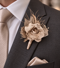 Load image into Gallery viewer, Champagne gold everlasting flowers corsage & buttonhole AB2103 - School formal, prom, graduation