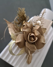 Load image into Gallery viewer, Antique and Champagne gold everlasting flowers corsage & buttonhole AB2104 - School formal, prom, graduation