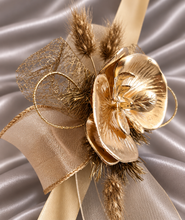 Load image into Gallery viewer, Bright orchid and champagne gold everlasting flowers corsage & buttonhole AB2105 - School formal, prom, graduation