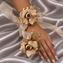 Load image into Gallery viewer, Champagne gold everlasting flowers corsage & buttonhole AB2106 - School formal, prom, graduation