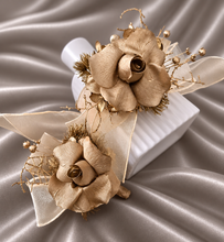 Load image into Gallery viewer, Champagne gold everlasting flowers corsage & buttonhole AB2106 - School formal, prom, graduation