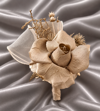 Load image into Gallery viewer, Champagne gold everlasting flowers corsage & buttonhole AB2106 - School formal, prom, graduation