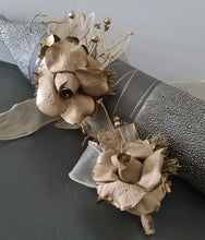 Load image into Gallery viewer, Champagne gold everlasting flowers corsage & buttonhole AB2106 - School formal, prom, graduation