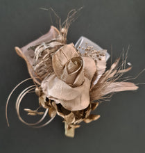 Load image into Gallery viewer, Champagne gold everlasting flowers snap lock corsage & buttonhole AB2107 - School formal, prom, graduation