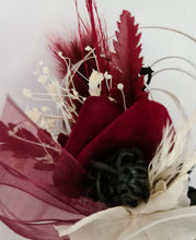 Load image into Gallery viewer, Black, burgundy & white corsage & buttonhole set AB2110 - School formal, prom, graduation, wedding