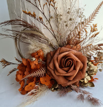 Load image into Gallery viewer, AB2112 - Rustic everlasting flowers cake topper terracotta - engagement, wedding, birthday, event