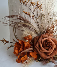 Load image into Gallery viewer, AB2112 - Rustic everlasting flowers cake topper terracotta - engagement, wedding, birthday, event