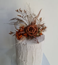 Load image into Gallery viewer, AB2112 - Rustic everlasting flowers cake topper terracotta - engagement, wedding, birthday, event