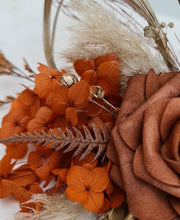Load image into Gallery viewer, AB2112 - Rustic everlasting flowers cake topper terracotta - engagement, wedding, birthday, event
