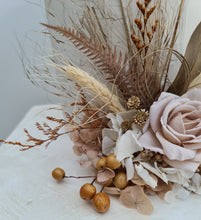 Load image into Gallery viewer, AB2113 Boho everlasting flowers cake topper creamy - engagement, wedding, birthday, event