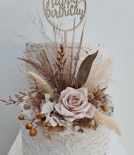 Load image into Gallery viewer, AB2113 Boho everlasting flowers cake topper creamy - engagement, wedding, birthday, event
