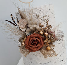 Load image into Gallery viewer, AB2114 Rustic everlasting flowers cake topper terracotta - engagement, wedding, birthday, event