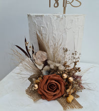 Load image into Gallery viewer, AB2114 Rustic everlasting flowers cake topper terracotta - engagement, wedding, birthday, event