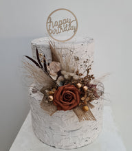 Load image into Gallery viewer, AB2114 Rustic everlasting flowers cake topper terracotta - engagement, wedding, birthday, event