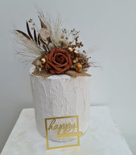 Load image into Gallery viewer, AB2114 Rustic everlasting flowers cake topper terracotta - engagement, wedding, birthday, event
