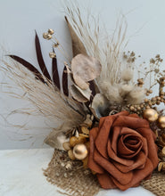 Load image into Gallery viewer, AB2114 Rustic everlasting flowers cake topper terracotta - engagement, wedding, birthday, event