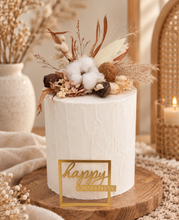 Load image into Gallery viewer, AB2115 Boho cotton flower cake topper nude - engagement, wedding, birthday, event