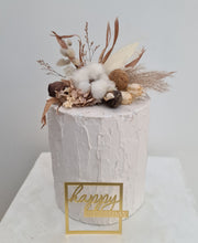 Load image into Gallery viewer, AB2115 Boho cotton flower cake topper nude - engagement, wedding, birthday, event