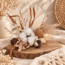 Load image into Gallery viewer, AB2115 Boho cotton flower cake topper nude - engagement, wedding, birthday, event
