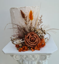 Load image into Gallery viewer, AB2116 - Rustic everlasting flowers cake topper terracotta - engagement, wedding, birthday, event