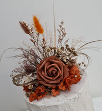 Load image into Gallery viewer, AB2116 - Rustic everlasting flowers cake topper terracotta - engagement, wedding, birthday, event