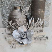 Load image into Gallery viewer, AB2117 - Silver nude everlasting flowers cake topper - engagement, wedding, birthday, event