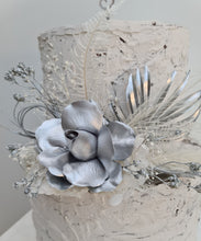 Load image into Gallery viewer, AB2117 - Silver nude everlasting flowers cake topper - engagement, wedding, birthday, event