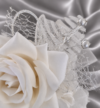 Load image into Gallery viewer, Milky White and silver corsage & buttonhole set AB2120 - School formal, prom, graduation, wedding